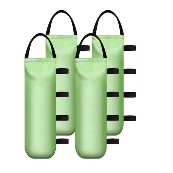 Outdoor 0.37 lb. Polyester, Fabric Patio Umbrella Base in Green Cylindrical Sandbags, 4 Pack (Sand Not Included)