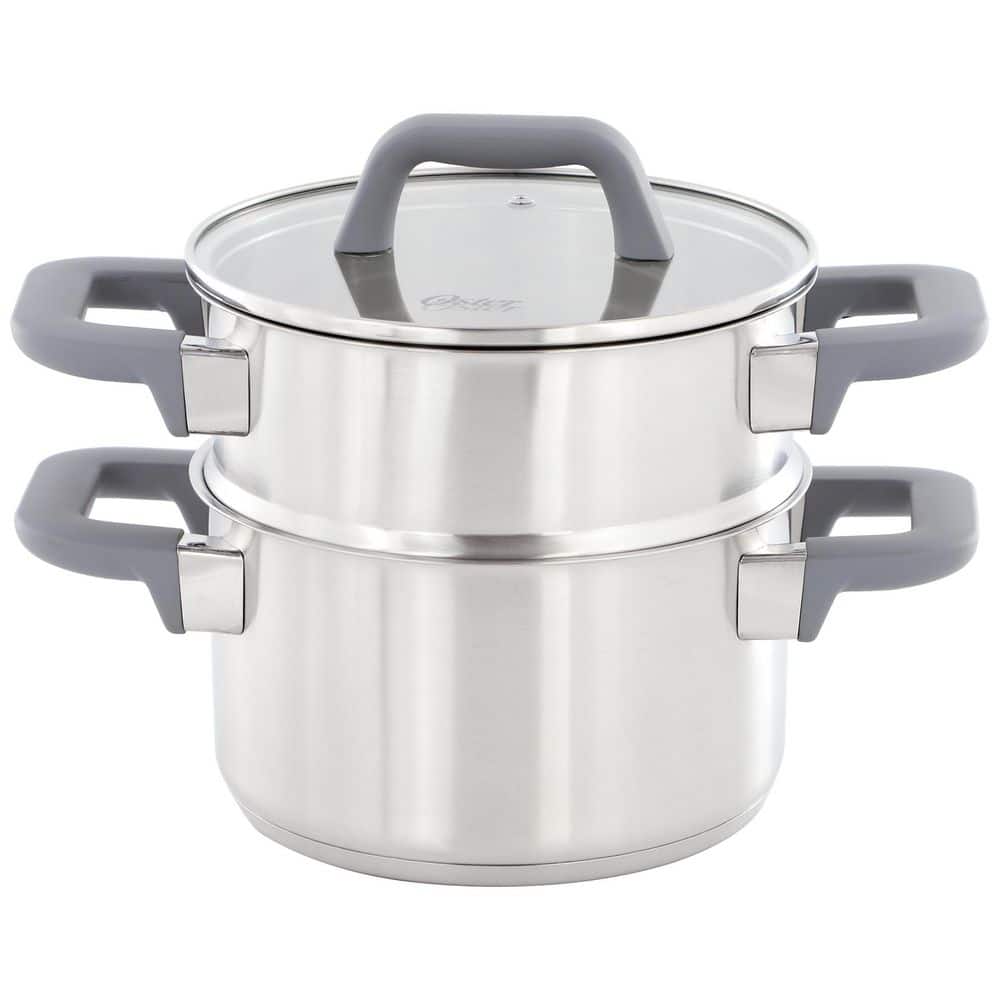 Oster 3-Piece 2.9 qt. Stainless Steel Steamer Set with Lid