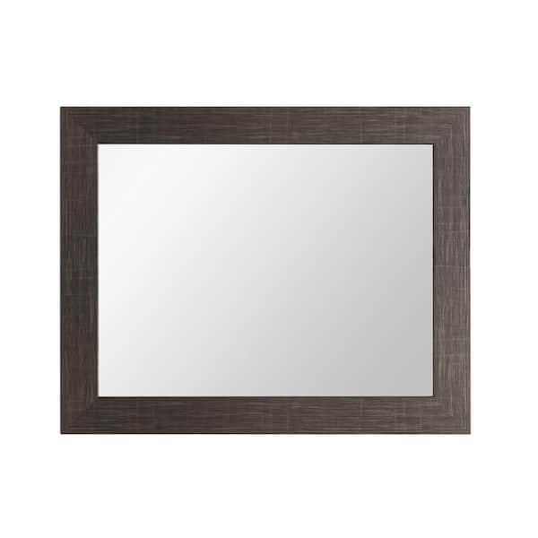 BrandtWorks 32 in. W x 60 in. H Rectangle Framed Scratched Black Mirror