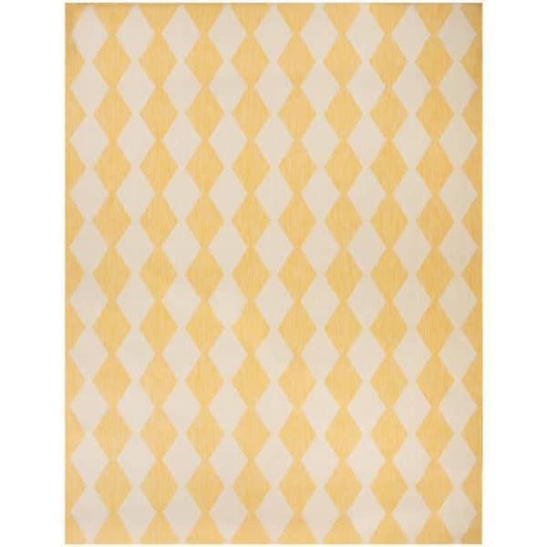 Positano Yellow 7 ft. x 10 ft. Diamond Contemporary Area Rug