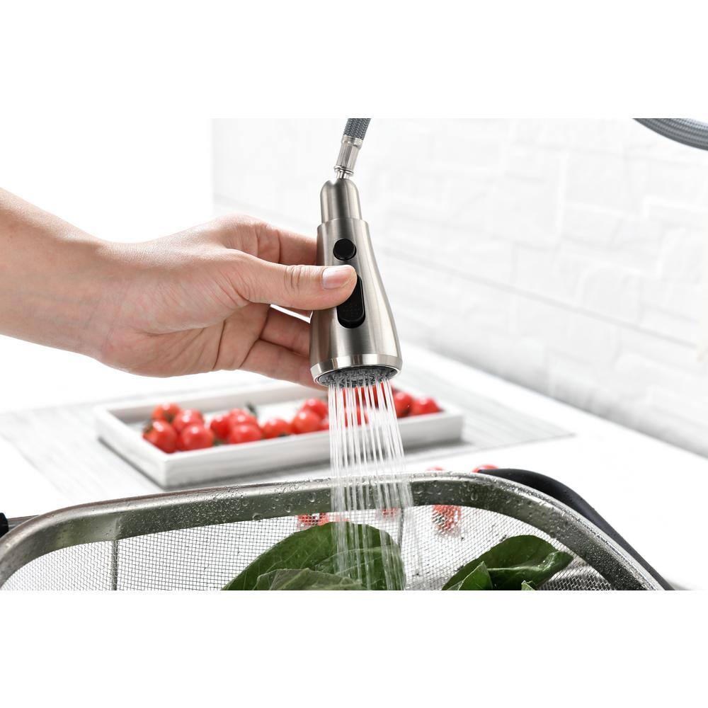 Brushed Nickel Stainless Steel Pull-Out Spray Kitchen Faucet