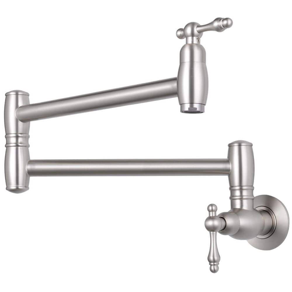 Commercial Restaurant 2 Handle Wall Mount Pot Filler with Retractable Arm i