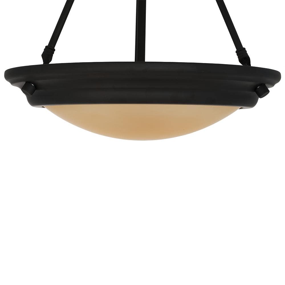 17.75" Bronze Metal Pendant Light with Clear Glass Shade