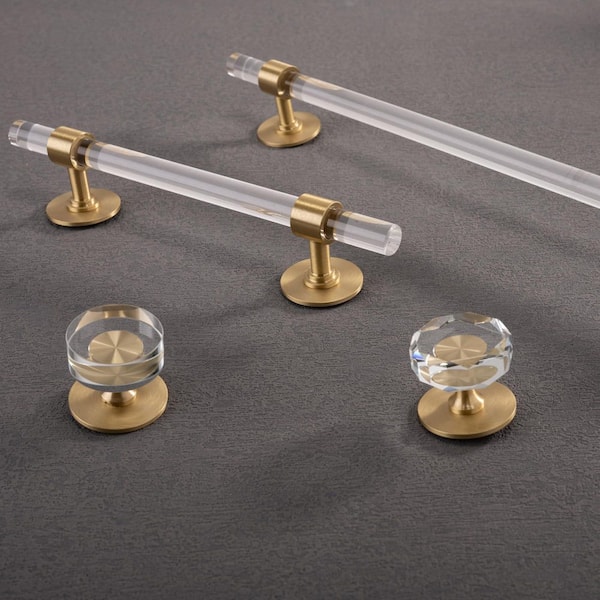 Wudkey 10-Pack 1.25 in. Solid Brass Cabinet Knobs Back Plates, Rounded Ring Cabinet Pulls Backplates
