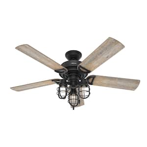 Starklake 52 in. LED Indoor/Outdoor Natural Iron Ceiling Fan with Light