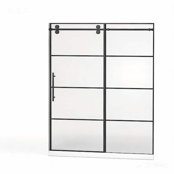 ZXDDMS 56 in.-60 in.W x 72 in.H Sliding Frameless Shower Door in