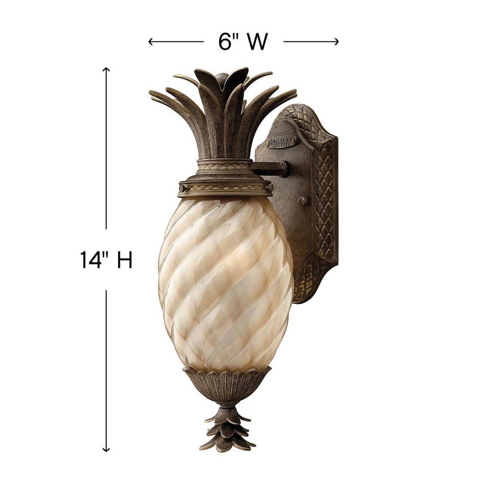 Plantation Pearl Bronze Dimmable Outdoor Sconce with Amber Optic Glass