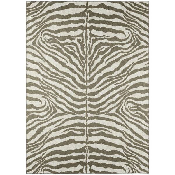 Addison Rugs Kruger Mocha 5 ft. x 7 ft. 6 in. Animal Print Area Rug