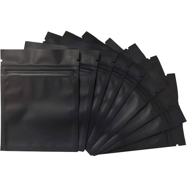 Unbranded 100 Pack Smell Proof Resealable Mylar Bags 3 x 4 in. Foil Pouch Matte Black For Long Time Food Storage