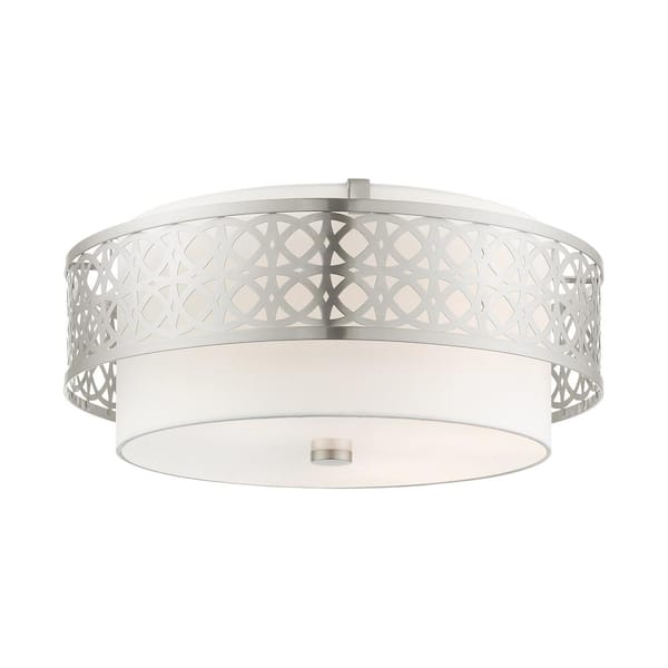 Livex Lighting Calinda 4 Light Brushed Nickel Semi Flush Mount