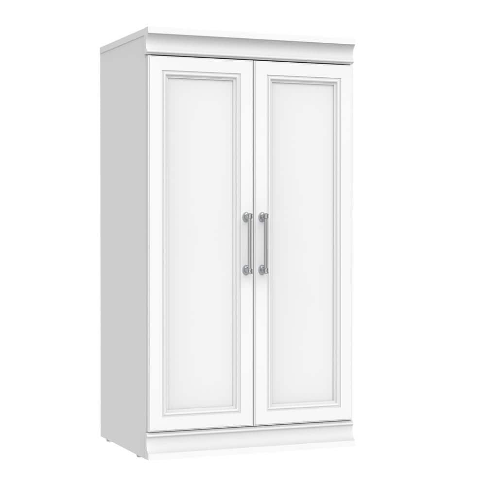 White Laminate 3-Shelf Office Storage Cabinet with Adjustable Shelving