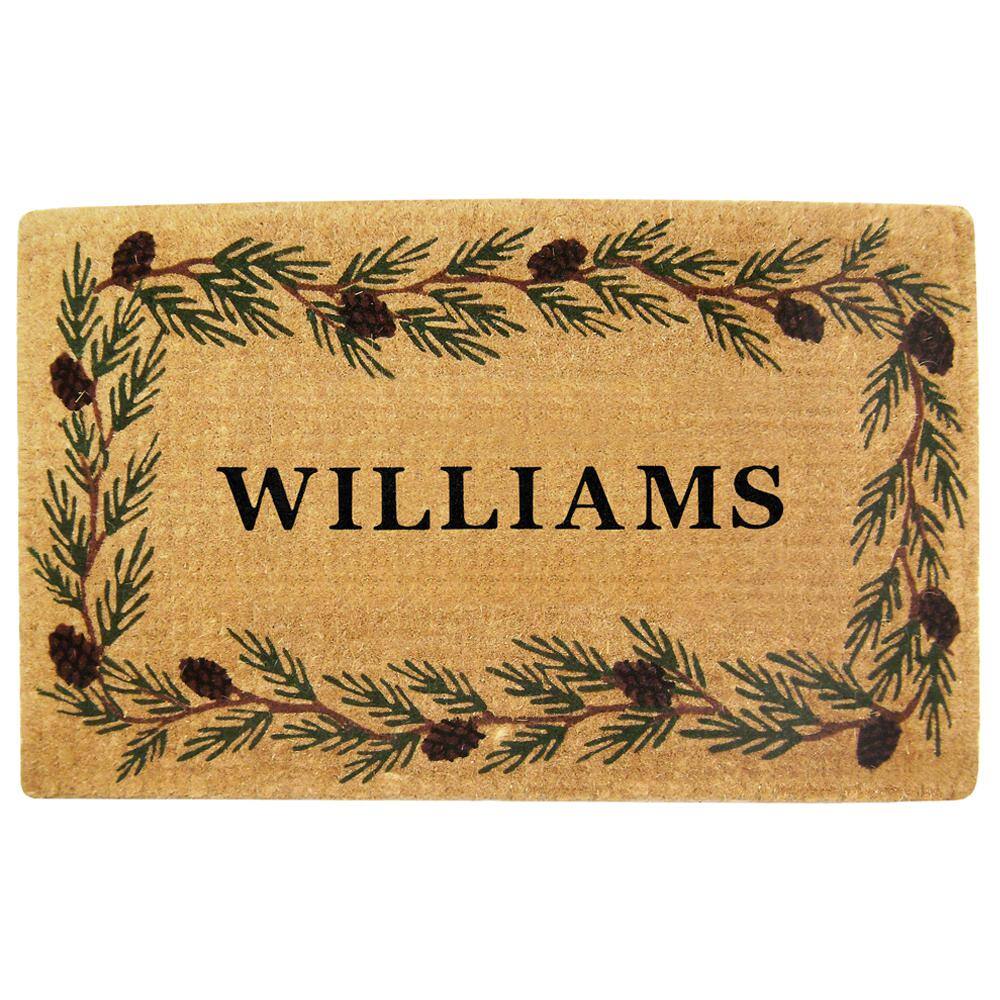 UPC 809392020159 product image for Nedia Home Evergreen 30 in. x 48 in. Heavy Duty Coir Personalized Door Mat, Gree | upcitemdb.com