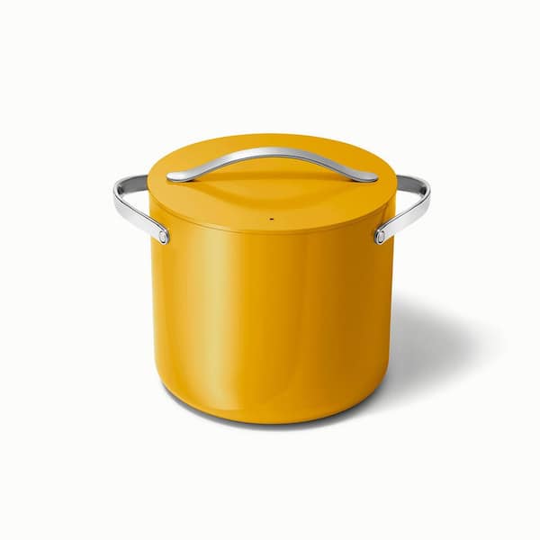 CARAWAY HOME Cookware+ 12 qt. Marigold Ceramic Nonstick Stock Pot with Lid