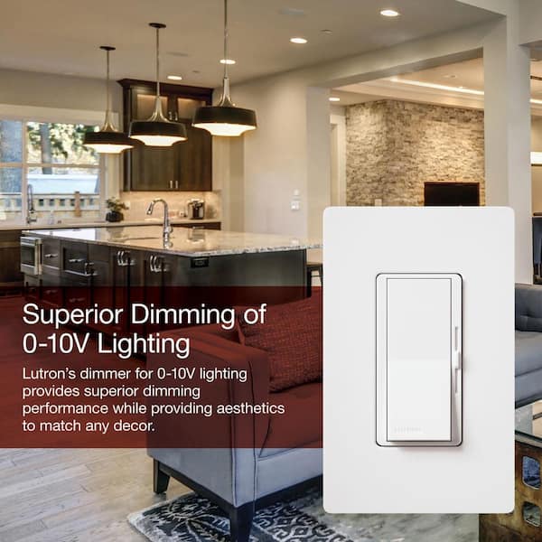 Digestive organ welding share Lutron Diva Dimmer for 0-10V LED/Fluorescent Fixtures, Single-Pole or  3-Way, White DVSTV-453PH-WH - The Home Depot