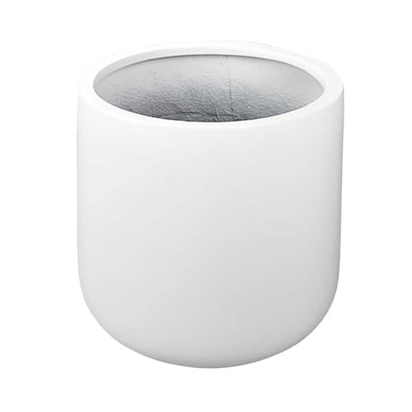 Vasesource Syrah 16 in. x 16 in. x 16 Opening White Round Bottom Fiberglass Planter