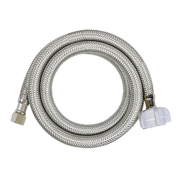 Lead Free Braided Delta Style Faucet Supply Line – 3/8 MIP COMP X 3/8 FIP COMP – Chrome