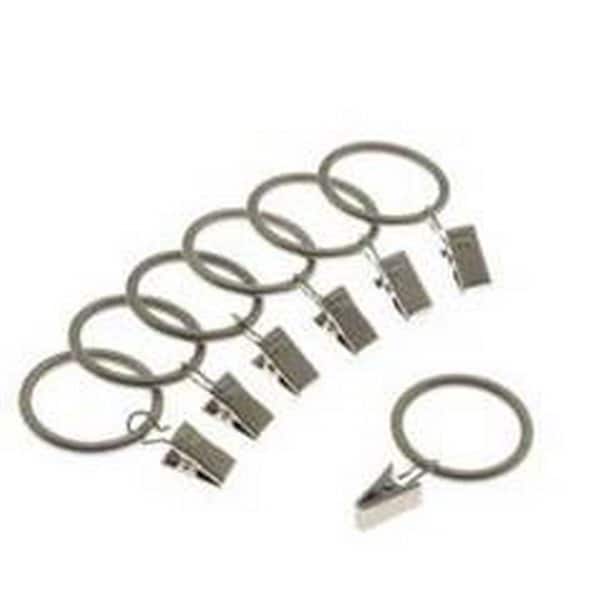Home Decorators Collection Brushed Nickel Curtain Rings with Clips (Set of 7)