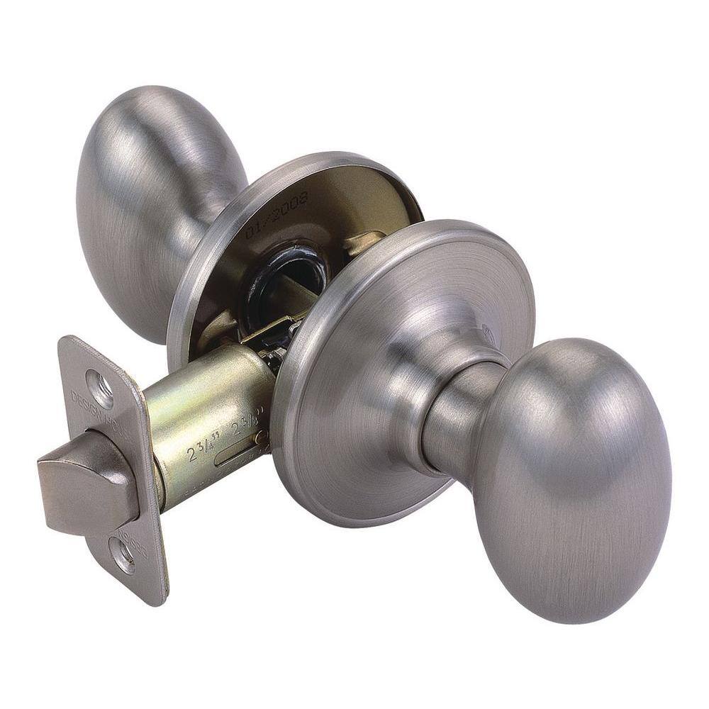 AoutDrr Satin Nickel Passage Door Knob – Interior Ball Knob For Hallway, Closet, And Interior Doors, Reversible, Adjustable Latch, ANSI Grade 3, No Lock