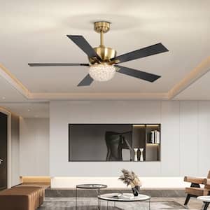 Burgess 52 in. Integrated LED Indoor Gold Ceiling Fan with Light Kit and Remote Control Included