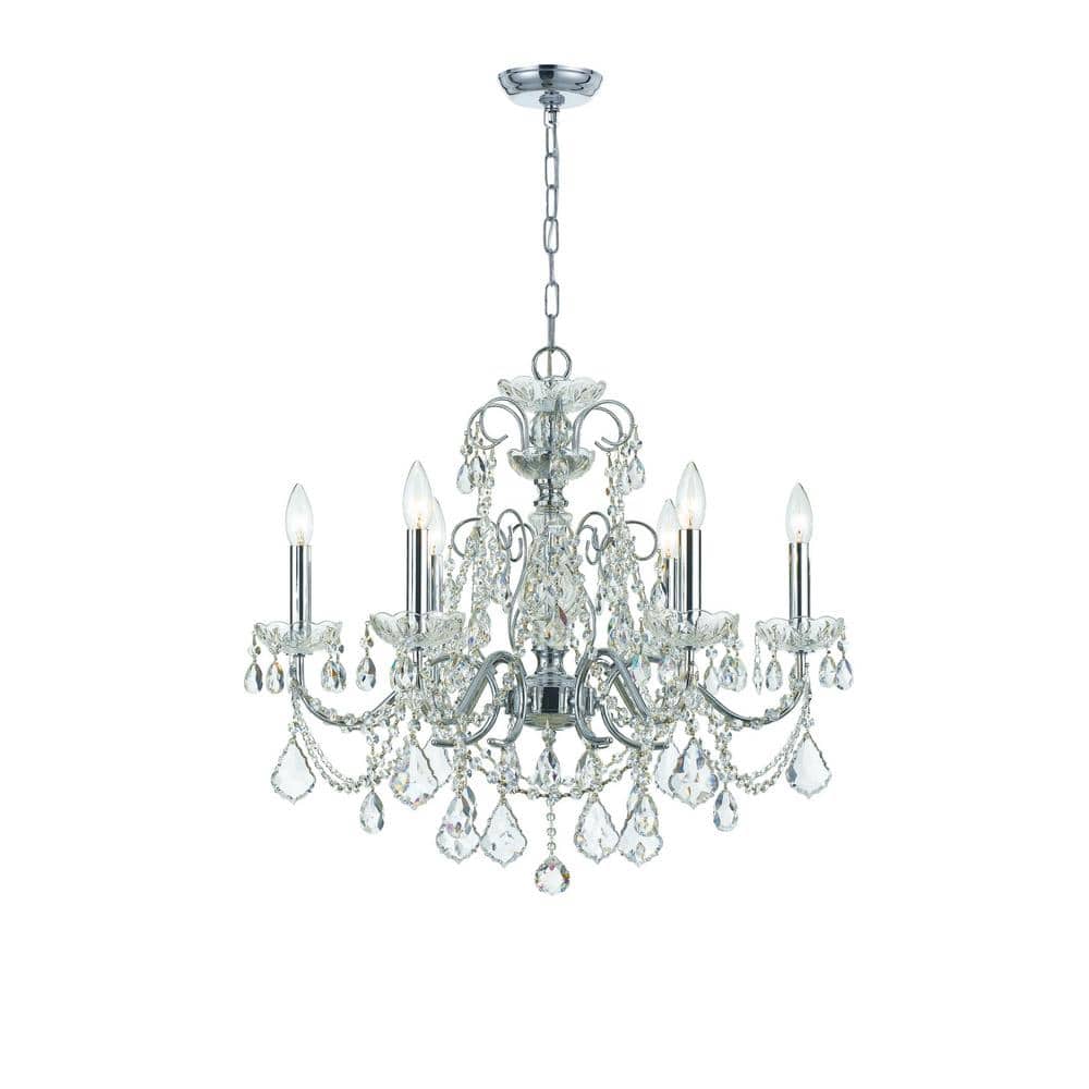 Imperial 6-Light Polished Chrome Crystal Chandelier