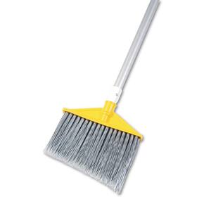 Angle Large Broom, Poly Bristles, 48-7/8 in. Aluminum Handle, Silver/Gray