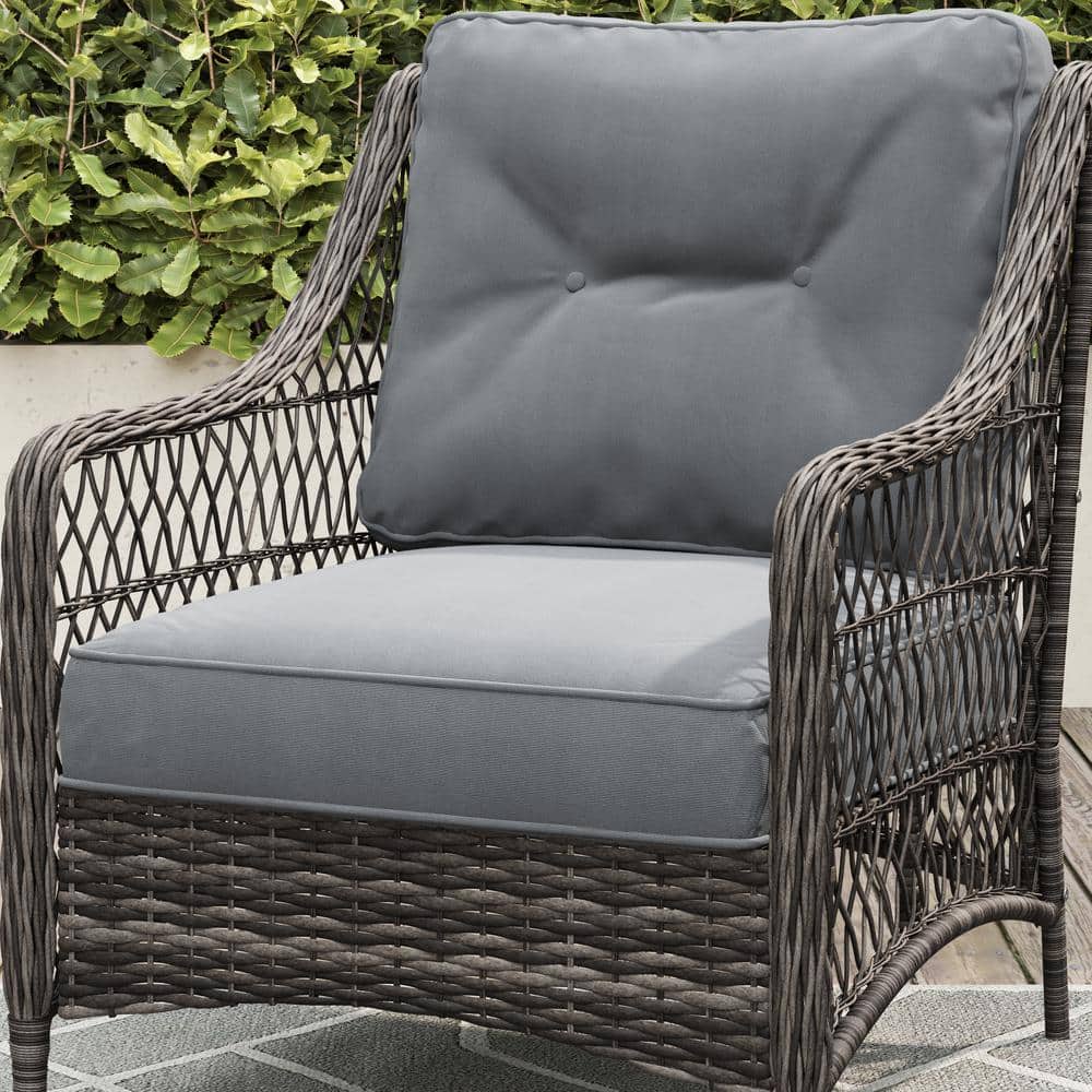 Vasconia 4-Piece Gray Wicker Outdoor Sofa Set with Cushions