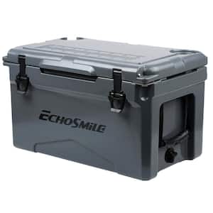 30 qt. Food and Beverage Gray Buckle Outdoor Cooler Insulated Box Chest Box Camping Cooler Box