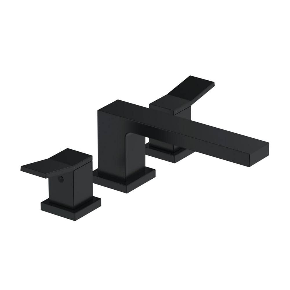 Satin Black Two-Handle Roman Tub Trim Kit