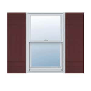 14 in. W x 47 in. H Vinyl Exterior Joined Board and Batten Shutters Pair in Wineberry