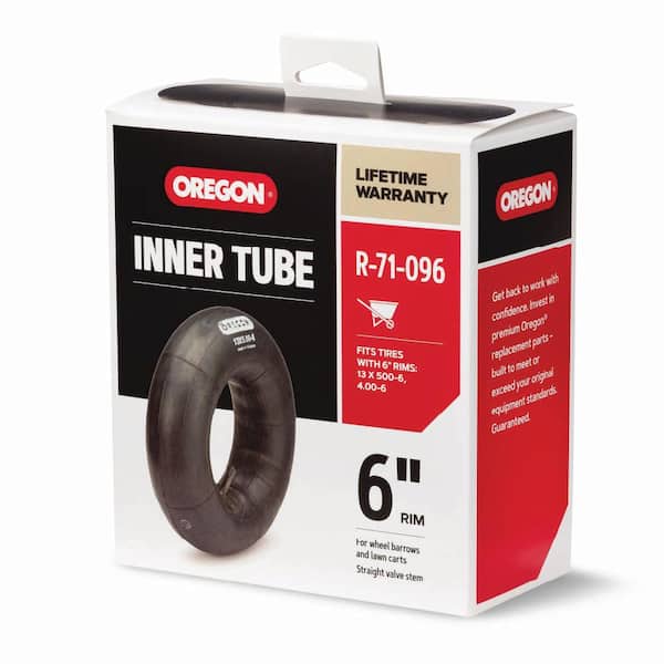 Oregon 6" Rim Inner Tube for Wheelbarrows and Lawn Carts, Universal fit for most 4" and 4.8" tires with 8" rims (R-71-096)