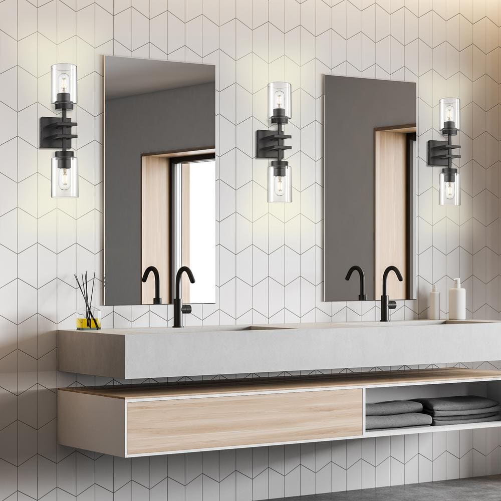 Matte Black Geometric Dimmable Electric Sconce