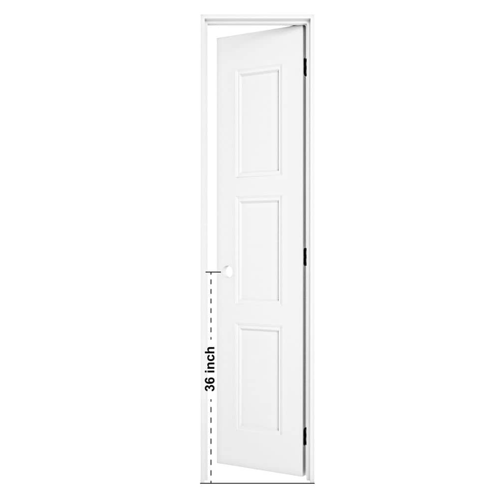 18 in. x 80 in. 3-Panel Right-Handed Painted Solid Core Wood Single Prehung Interior Door with Split Jamb price history on PriceWatchPro