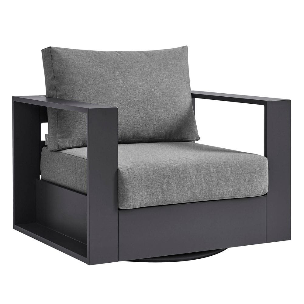 Tahoe Modern Outdoor Patio Swivel Armchair in Gray Charcoal price history on PriceWatchPro