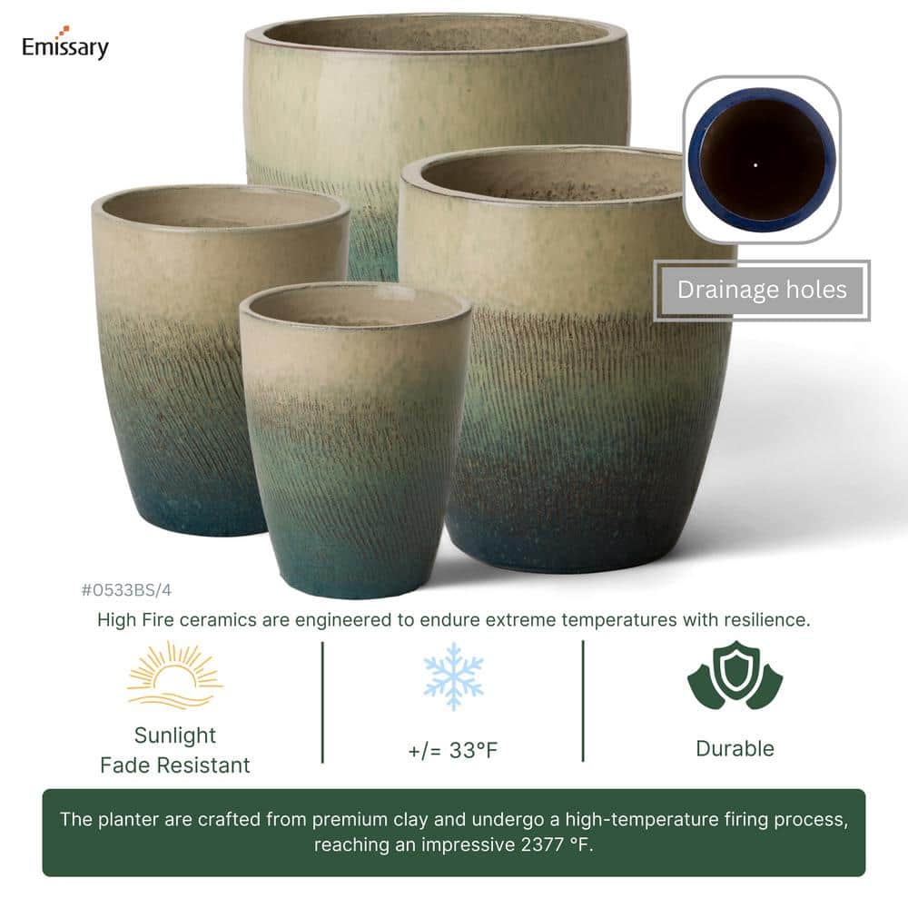14" Multicolor Ceramic Bullet Planter for Indoor/Outdoor Use