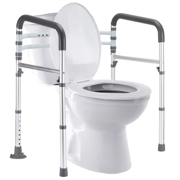 26 in. W x 30.7 in. H x 19.6 in. D Toilet Safety Rail with Adjustable Height and Width for Elderly and Disabled
