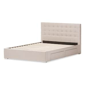 Rene Beige Queen Upholstered Bed