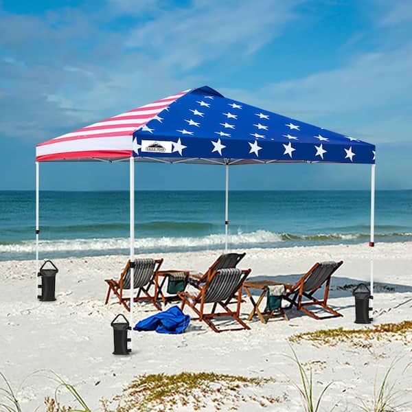 EAGLE PEAK 10 ft. x 10 ft. Pop Up Canopy Tent Instant Outdoor Canopy with 4-Sand Bags