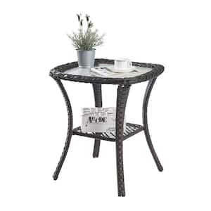 Carolina Brown Square Wicker Outdoor Side Table