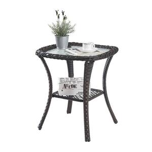 Carolina Brown Square Wicker Outdoor Side Table