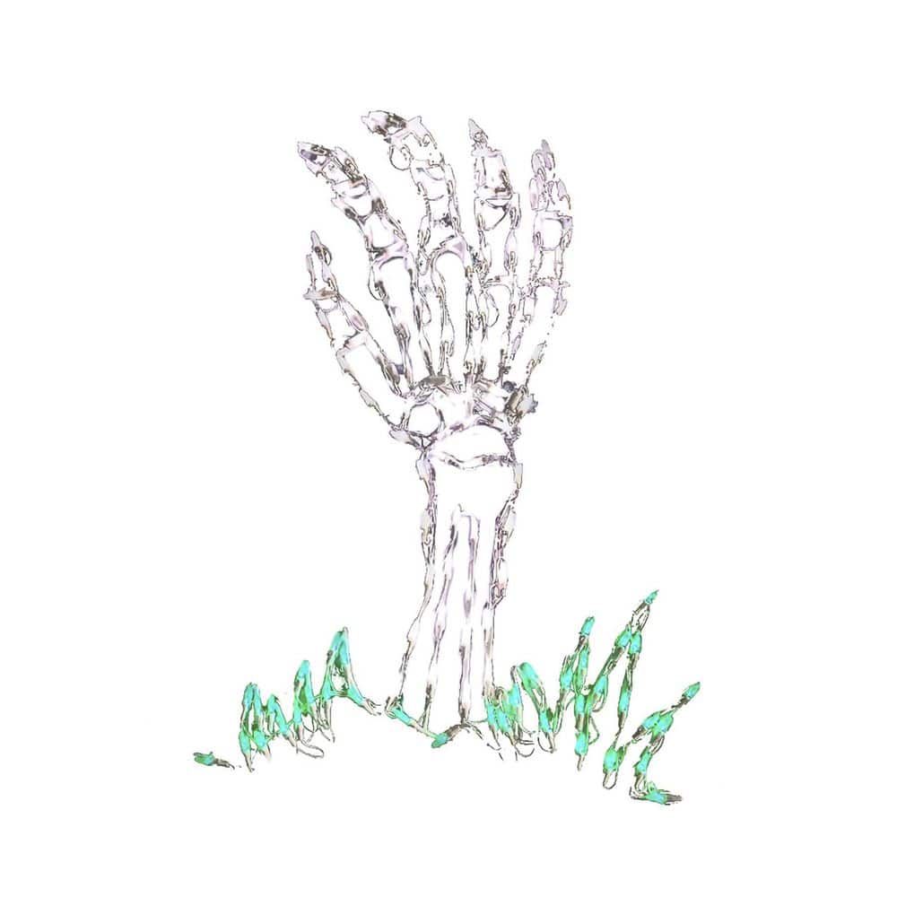 37" White LED Skeleton Hand Halloween Yard Decoration
