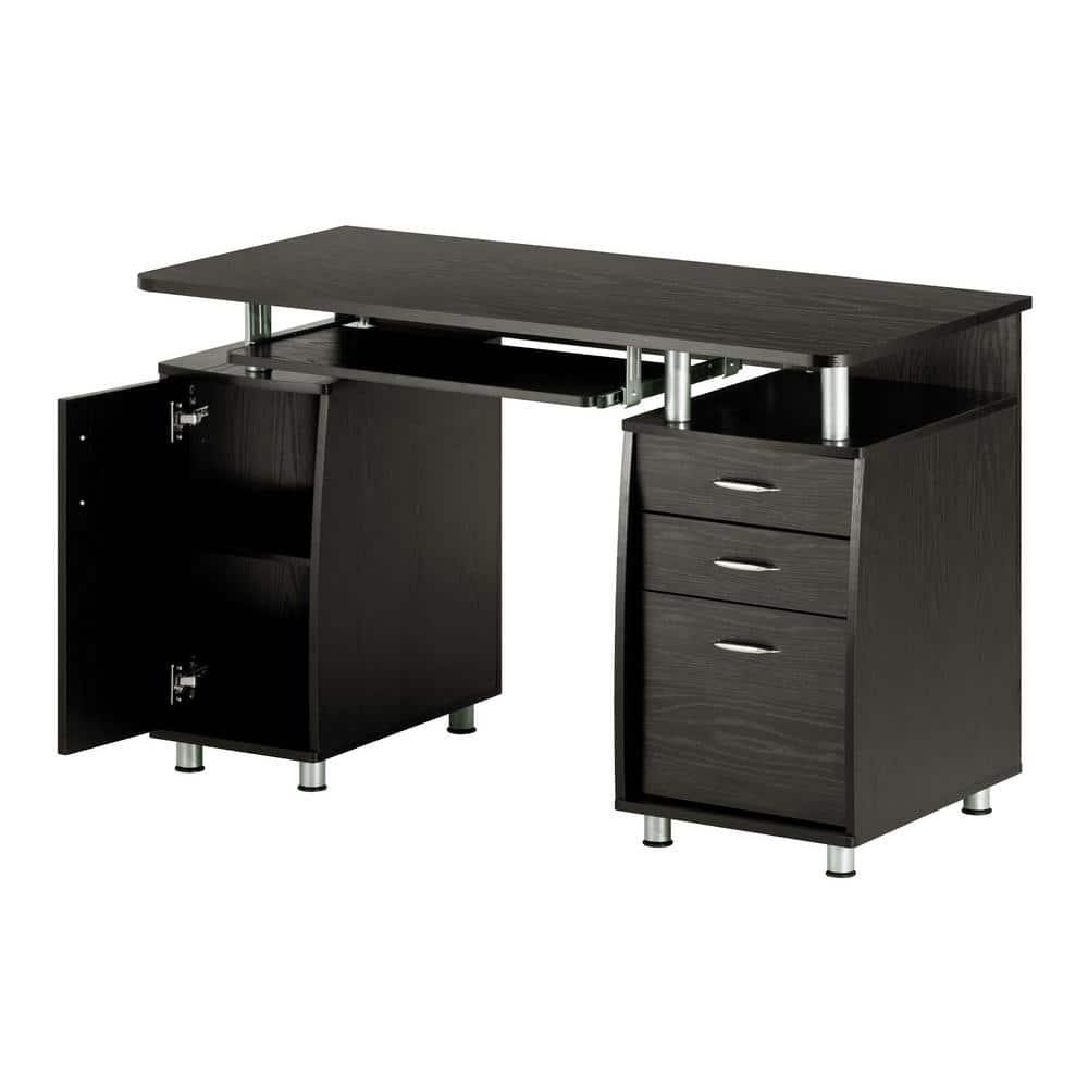 Espresso 52" Workstation Desk with Storage and Keyboard Tray