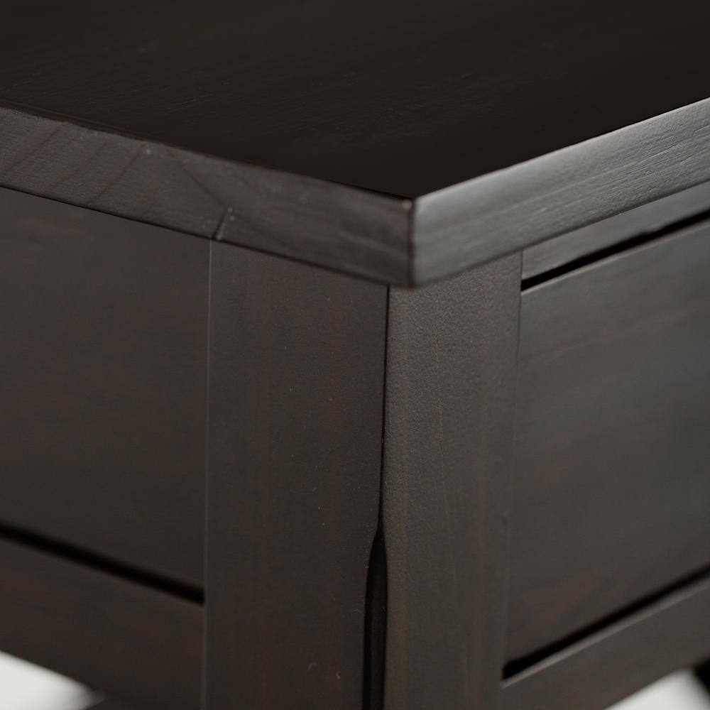 Hickory Brown Solid Pine Wood End Table with Storage Drawer