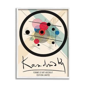 "Kandinsky Traditional Abstract Circles Patchwork Lines" by Ros Ruseva Framed Abstract Wall Art Print 24 in. x 30 in.