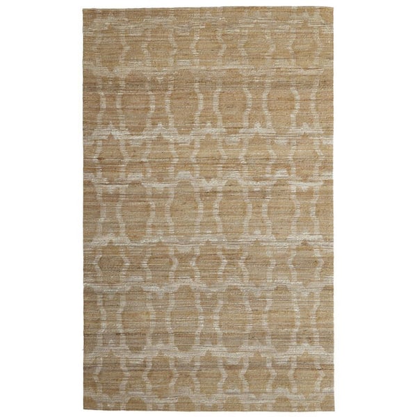 5 X 8 Tan, Ivory Geometric Area Rug