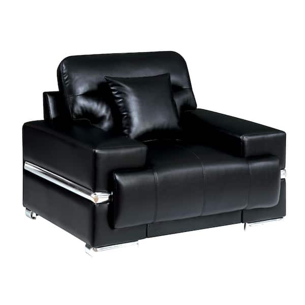 Zibak Black and Chrome Contemporary Style Living Room Chair