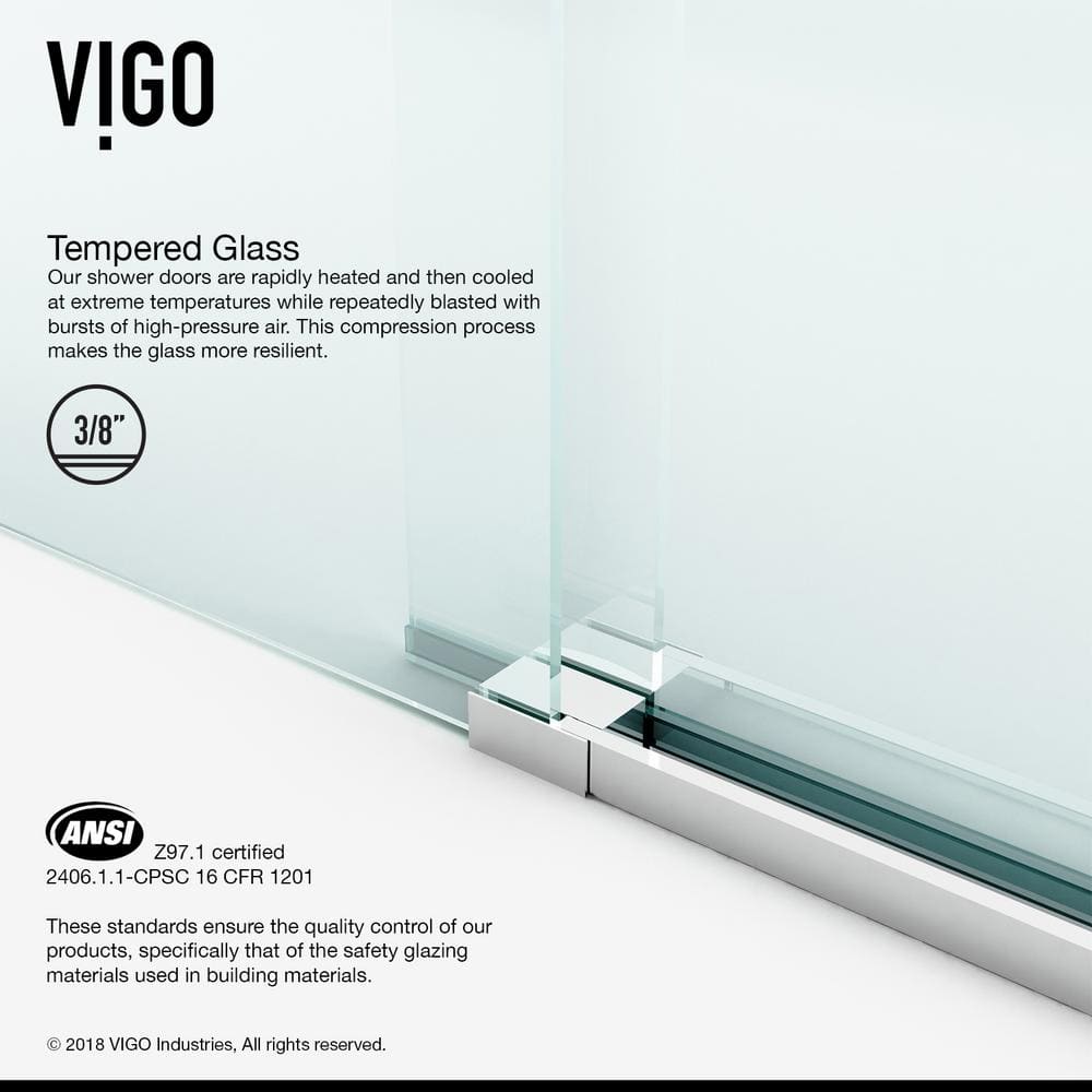 Luca 56-60" Frameless Sliding Tub Door with Clear Glass