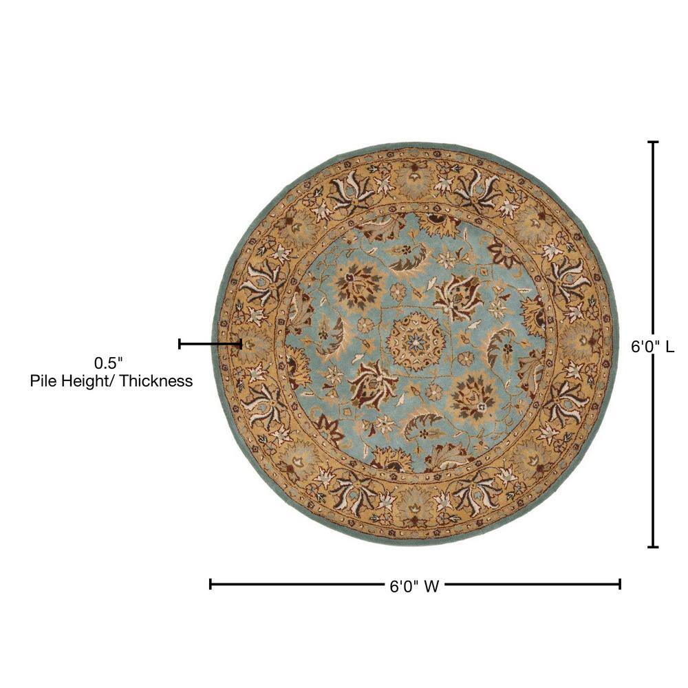 Hand-Tufted Artisanal Blue Wool & Cotton 6' Round Area Rug