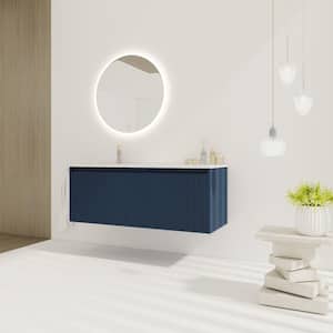 Victoria 48 in. W x 18 in. D x 18 in. H Floating Modern Design Single Sink Bath Vanity with Top and Cabinet in Blue