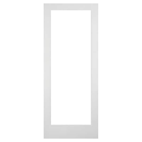 Builders Choice 32 in. x 84 in. Solid Core Full Lite Clear Glass Ovolo ...