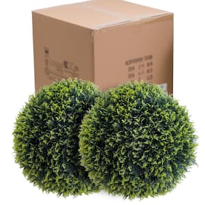 21. 65Inch Green Artificial Topiary Cedar Balls for Home Wedding Decor, 2 PCS Hanging Grass Ball